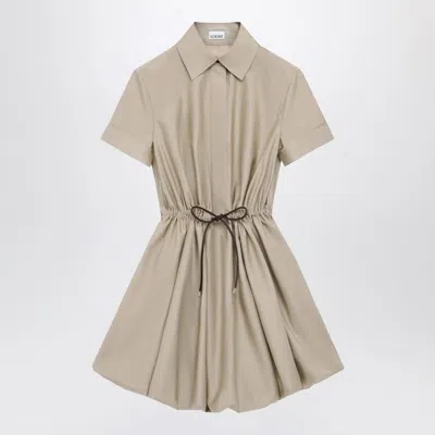 Loewe Beige Dress In Cotton And Silk Women In White