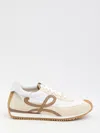 Loewe Beige Flow Runner 2.0 Calf Split Sneakers In White