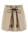 Loewe Beige Gabardine Mini Skirt In Neutral