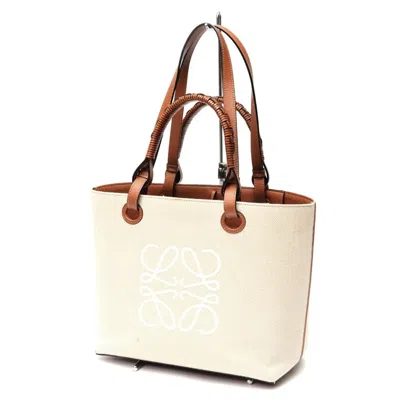 Pre-owned Loewe Beige Jacquard Leather Tote Bag () In Sand