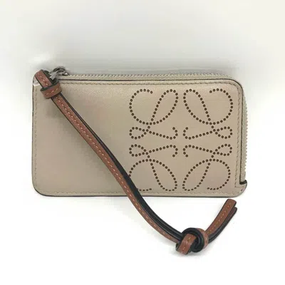 Pre-owned Loewe Beige Leather Coin Purse/coin Case ()