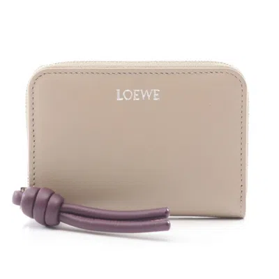 Pre-owned Loewe Beige Leather Coin Purse/coin Case ()