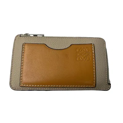 Pre-owned Loewe Beige Leather Coin Purse/coin Case () In Sand