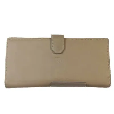 Pre-owned Loewe Beige Leather Long Wallet (bi-fold) ()