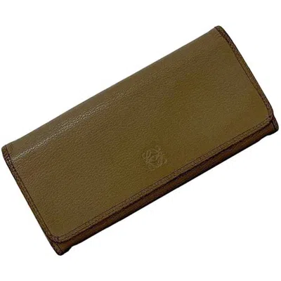 Pre-owned Loewe Beige Leather Long Wallet (bi-fold) () In Sand