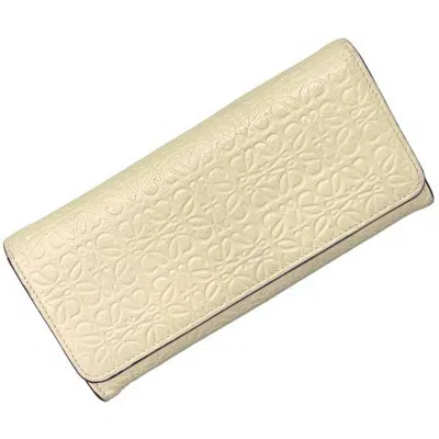 Pre-owned Loewe Beige Leather Long Wallet (bi-fold) () In Sand