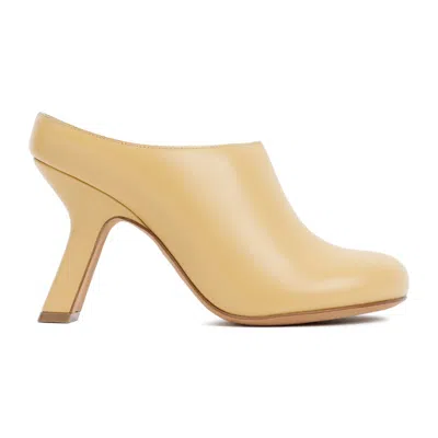 LOEWE BEIGE LEATHER TERRA HEEL CLOG 100