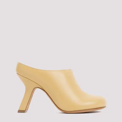 LOEWE BEIGE LEATHER TERRA MULES
