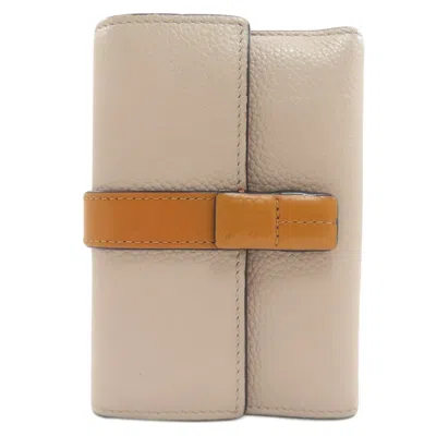 Pre-owned Loewe Beige Leather Wallet (bi-fold) () In Sand