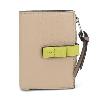 Pre-owned Loewe Beige Leather Wallet (bi-fold) () In Sand