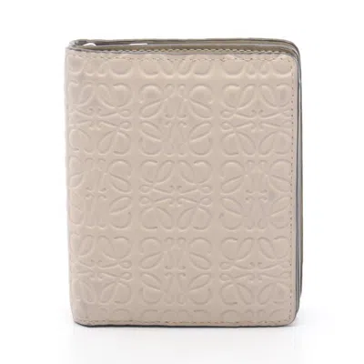 Pre-owned Loewe Beige Leather Wallet (bi-fold) () In Sand
