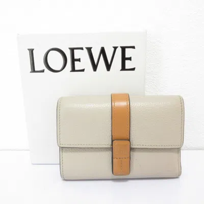 Pre-owned Loewe Beige Leather Wallet (tri-fold) () In Sand