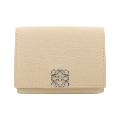 Pre-owned Loewe Beige Leather Wallet (tri-fold) ()