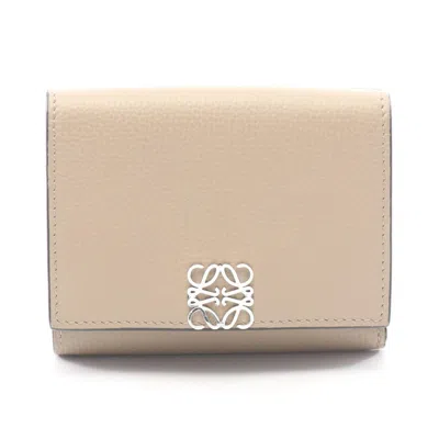 Pre-owned Loewe Beige Leather Wallet (tri-fold) ()