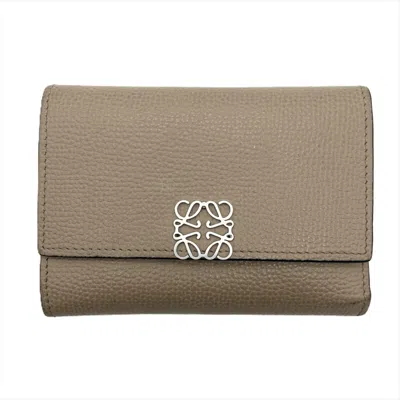 Pre-owned Loewe Beige Leather Wallet (tri-fold) ()