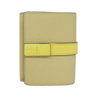 Pre-owned Loewe Beige Leather Wallet (tri-fold) () In Sand