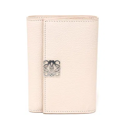 Pre-owned Loewe Beige Leather Wallet (tri-fold) () In Sand