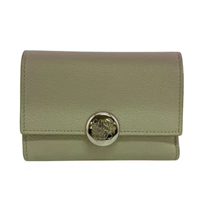 Pre-owned Loewe Beige Leather Wallet (tri-fold) () In Sand