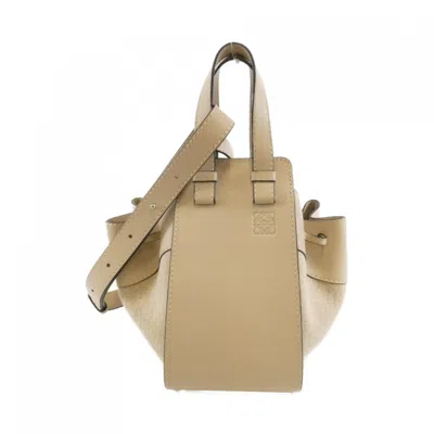 Pre-owned Loewe Beige Linen Canvas Leather Shoulder Bag () In Sand