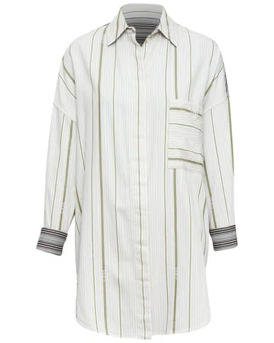 Pre-owned Loewe Beige Logo Striped Shirt, Size Fr, 32 (authentic Pre-loved)