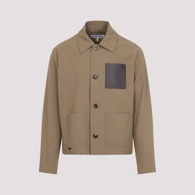 LOEWE BEIGE LONG SLEEVES LOGO JACKET
