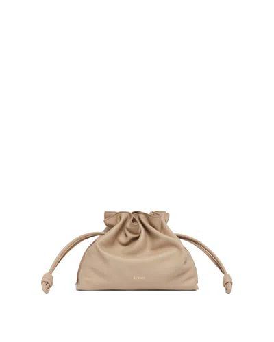 Loewe Beige Medium Flamenco Clutch Bag In Beige Beige   #ddbb8c