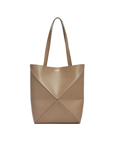 Loewe Beige Medium Puzzle Fold Tote In Neutral