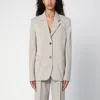 Loewe Tied-back Wool Blazer In Beige