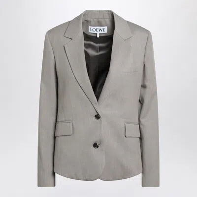 Loewe Beige Mélange Wool Jacket In Gray