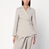 Loewe Beige Melange Wool Wrap Jacket In Sand