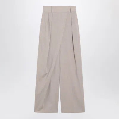 Loewe Beige Melange Wool Wrap Trousers Women In White