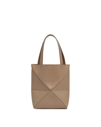 Loewe Beige Mini Puzzle Fold Tote