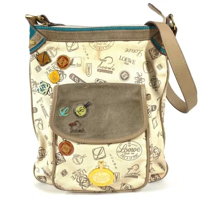 Pre-owned Loewe Beige Multi-color Leather Canvas Pochette Shoulder Bag () In Beige, Multi-color