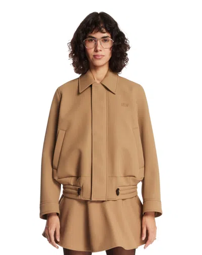Loewe Beige Oversized Utility Jacket In Neutral