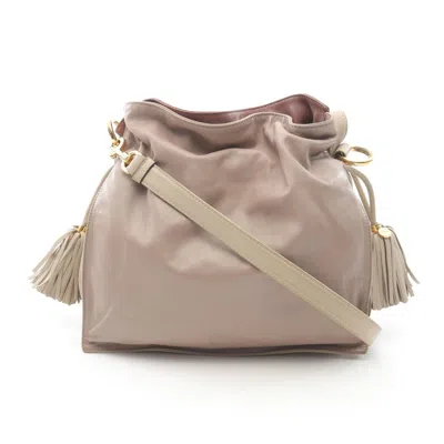 Pre-owned Loewe Beige Pink Leather Shoulder Bag () In Multi