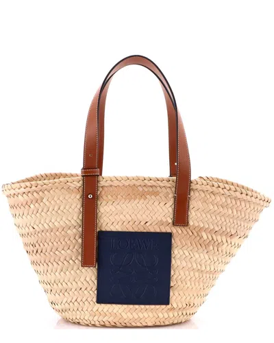 Loewe Beige Raffia Basket Tote Medium (authentic Pre-loved)