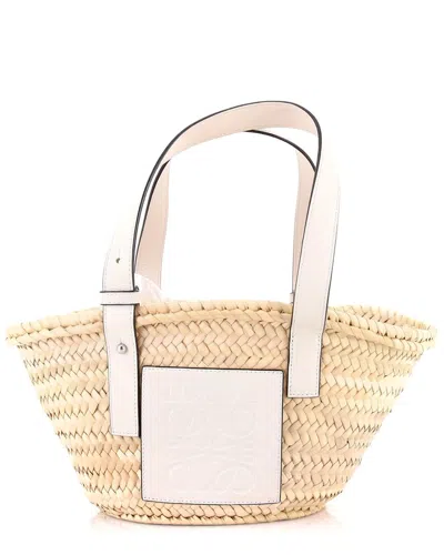 Loewe Beige Raffia Basket Tote Small (authentic Pre-loved)