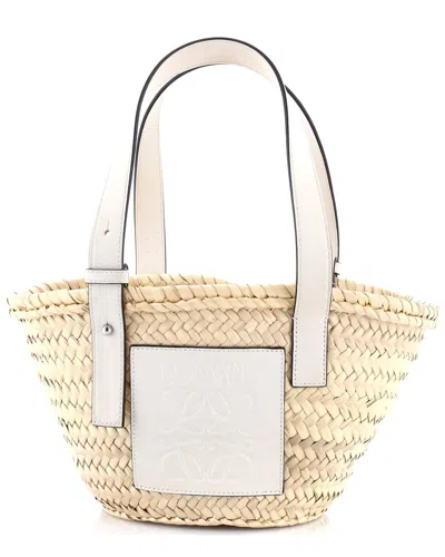Loewe Beige Sheep Leather Basket Tote Small (authentic Pre-loved)