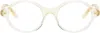 Loewe Beige Slim Round Glasses In White