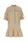 Loewe Mini Dress Cotton Adjustable Sleeves In Beige