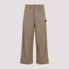Loewe Wide-leg Trousers In Soft Cotton Blend With Subtle Detail In Brown