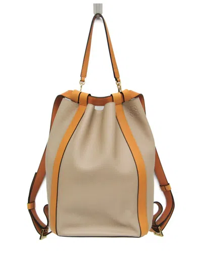 Pre-owned Loewe Beige, Yellow Leather Backpack (authentic Pre-loved)