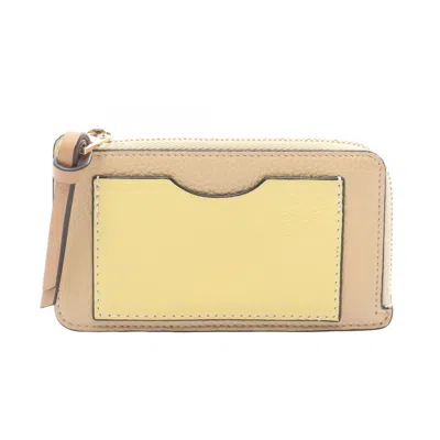 Pre-owned Loewe Beige Yellow Leather Coin Purse/coin Case () In Multi