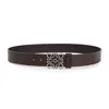 Loewe Chunky Anagram Adjustable Calf Skin Belt In Black