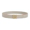 Loewe Anagram Rev 2.8 Cm Light Grey Calf Skin Belt In Multi