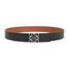 Loewe Cintura Reversibile Anagram Con Fibbia Argento In Black