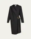 Loewe Belted Wool Dress In Black