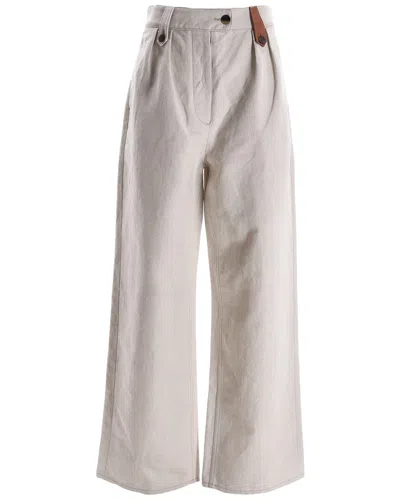 Loewe Belt Hoop Detail Wide-leg Trousers (authentic Pre-loved) In Brown
