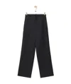 Loewe High-waisted Pleated Wide Trousers In Black