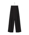 Shop Loewe Pleated Trousers In Cotton And Silk In Black